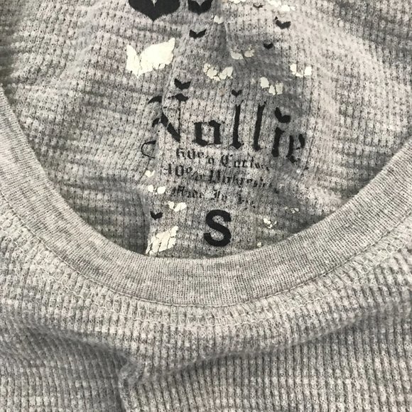 Nollie Long Sleeve Gray Waffle Shirt - Picture 2 of 3